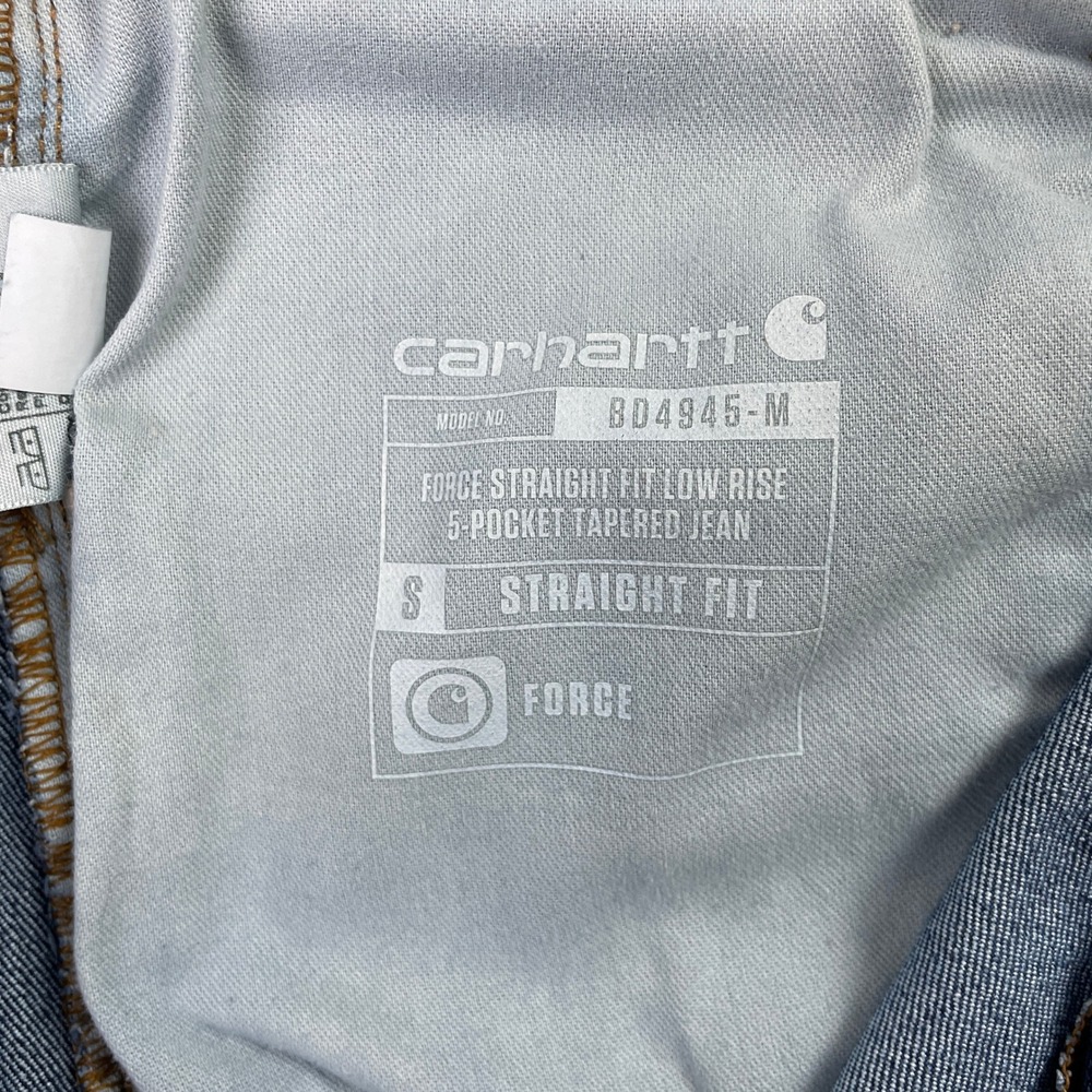 Carhartt Pants Mens 36x32 Blue Force Straight Fit Low Rise 5 Pocket Tapered Jean - Picture 7 of 14